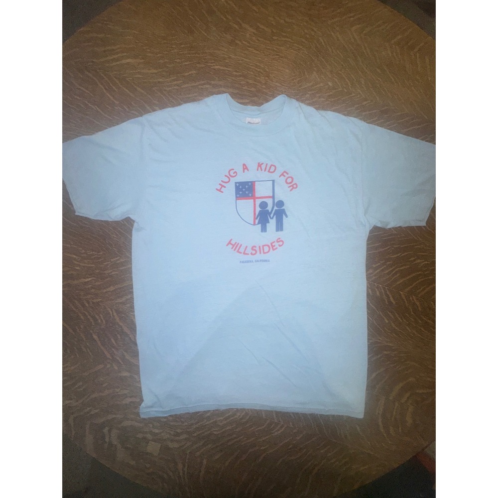 Vintage 80s Hug A Kid Hillsides Pasadena Stedman 50/50 Single Stitch Tee XL